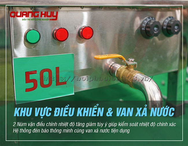 Van xả nước nồi phở điện 50 lit tiện dụng
