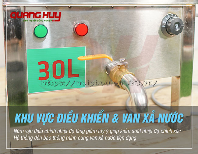 Van xả nước nồi phở điện 30 lit Quang Huy