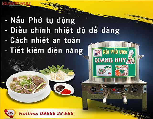 Nồi nấu nước lèo điện Quang Huy, nồi nấu nước lèo bằng than, nồi nấu phở bằng than
