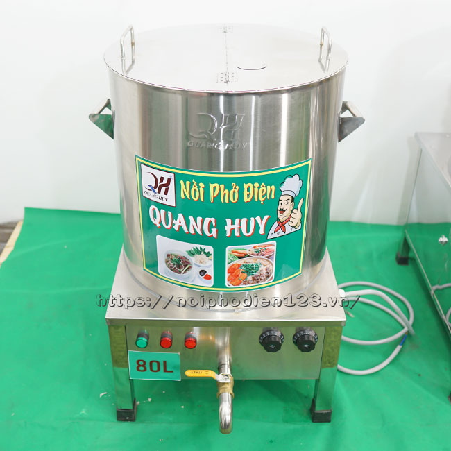 Nồi nấu nước dùng phở bằng điện 80 lít Quang Huiy