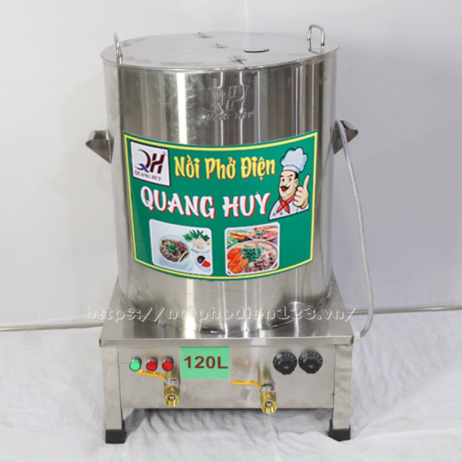 Nồi nấu phở, nấu nước lèo 2 ngăn dùng điện Quang Huy sản xuất