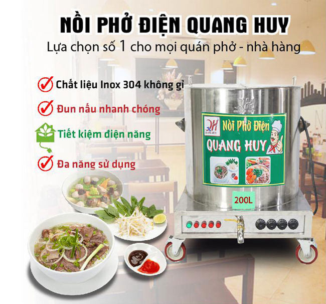 Nồi nấu phở bằng điện Quang Huy, bí quyết nấu nước lèo ngon