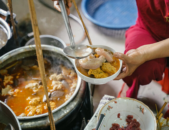 Thành phẩm bún bò Huế 