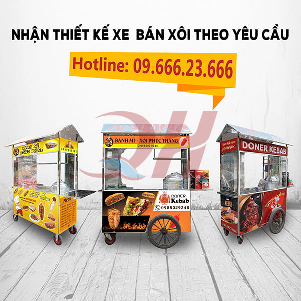 Quang Huy nhận đặt và thiết kế xe bán xôi theo yêu cầu uy tín giá rẻ