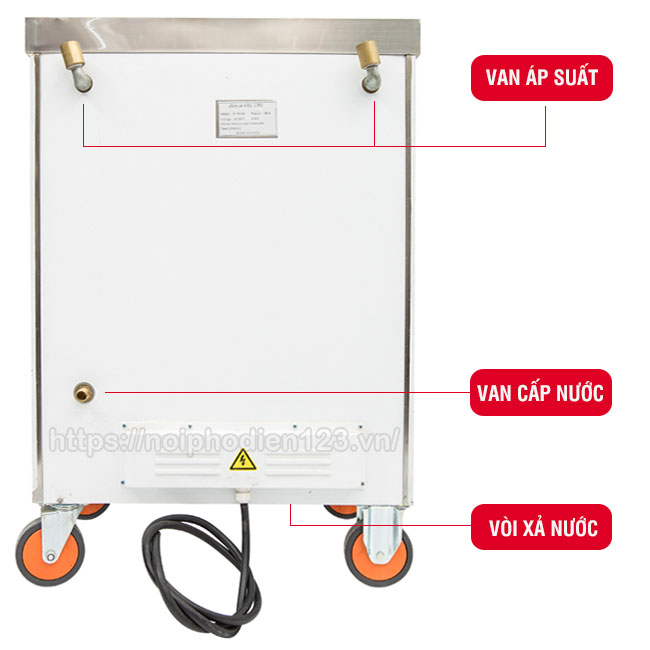 Hệ thống van xả tủ cơm điện 6 khay Hệ thống van xả tủ cơm điện 6 khay
