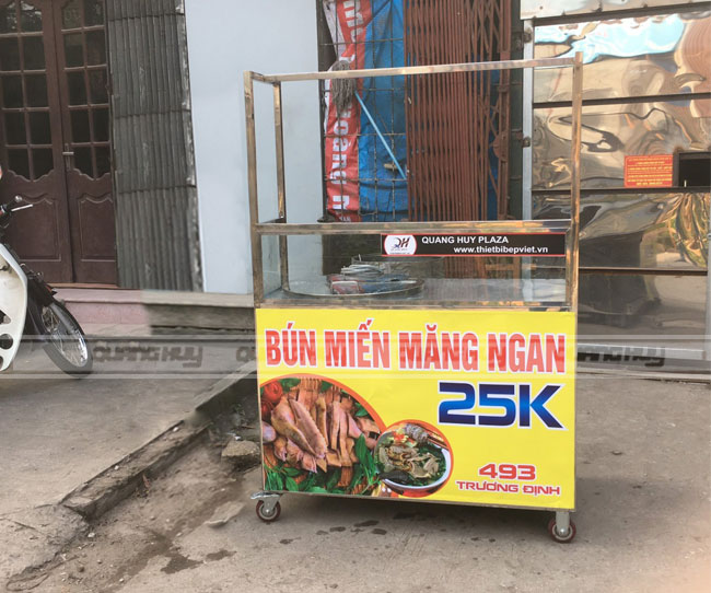 Tủ bán bún miến măng ngan bằng Inox 304 Quang Huy sản xuất và phân phối