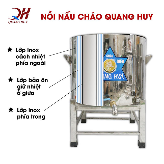 Thành nồi nấu cháo điện