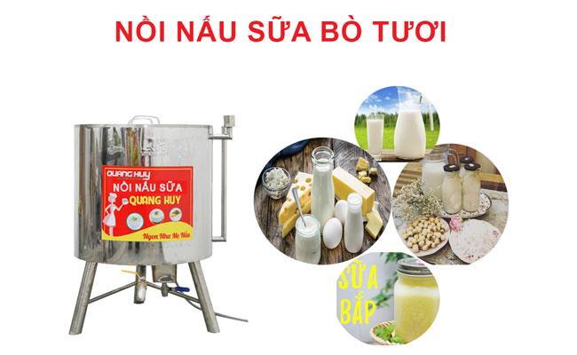 Nồi Nấu Sữa Bò Tươi Thanh Trùng, Nấu Sữa Bò Thơm Ngon, Không Cháy