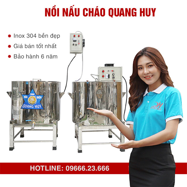 Nồi cháo công nghiệp Quang Huy – Lựa chọn số 1 cho quán cháo, nhà hàng, bếp công nghiệp