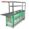 Xe đẩy bán bún phở kèm tủ kính 3 nồi điện Quang Huy