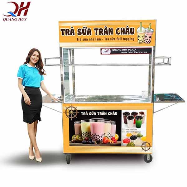 Xe bán trà sữa Inox lưu động Quang Huy