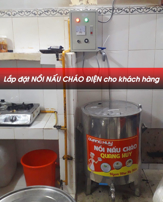 Mẫu nồi điện nấu cháo công nghiệp Quang Huy