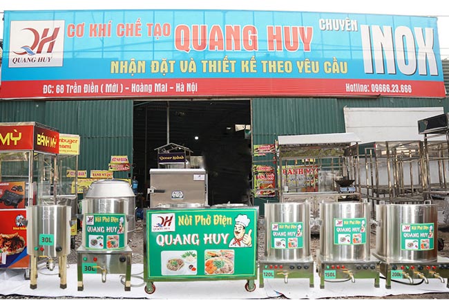 Xưởng sản xuất nồi nấu phở bằng điện Quang Huy, xưởng sản xuất