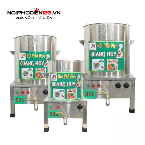 Bộ nồi inox nấu phở điện 20-50 -80 lit Quang Huy