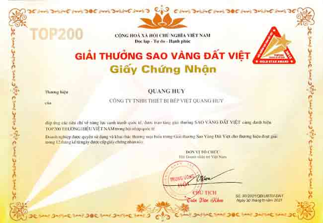 Giải thưởng Sao Vàng Đất Việt mà Quang Huy nhận được