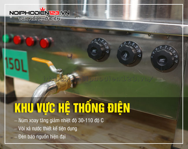Hệ thống điện nồi phở 150 lit Quang Huy