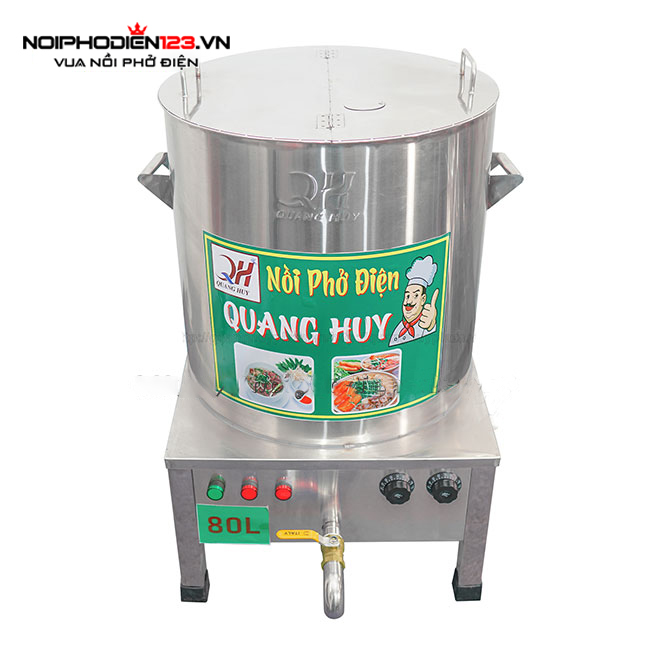 Nồi nấu nước lèo bằng điện 80 lit hàng gia công tại Quang Huy sản xuất