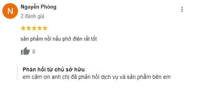 Nhận xét của khách hàng về nồi nấu phở điện