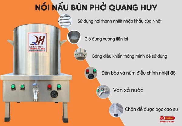 Sử dụng nồi nấu bún phở Quang Huy