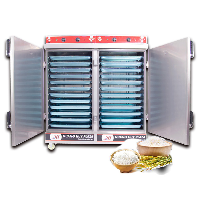 Tủ Nấu Cơm Công Nghiệp 24 Khay | Điện – Có Điều Khiển