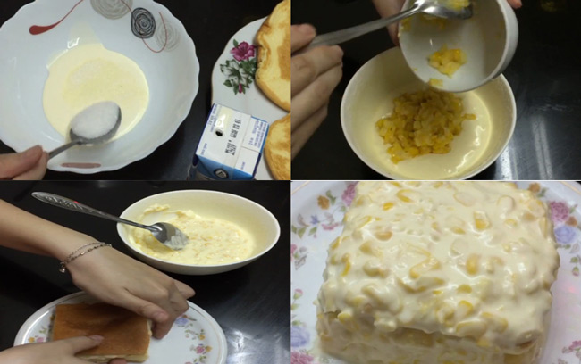 Làm kem trang trí bánh bắp, Cách làm bánh kem bắp không cần lò nướng