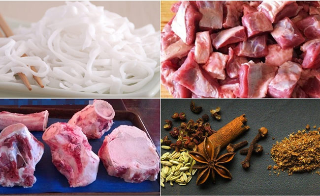 nguy&ecirc;n liệu nấu phở b&ograve; sốt vang 
