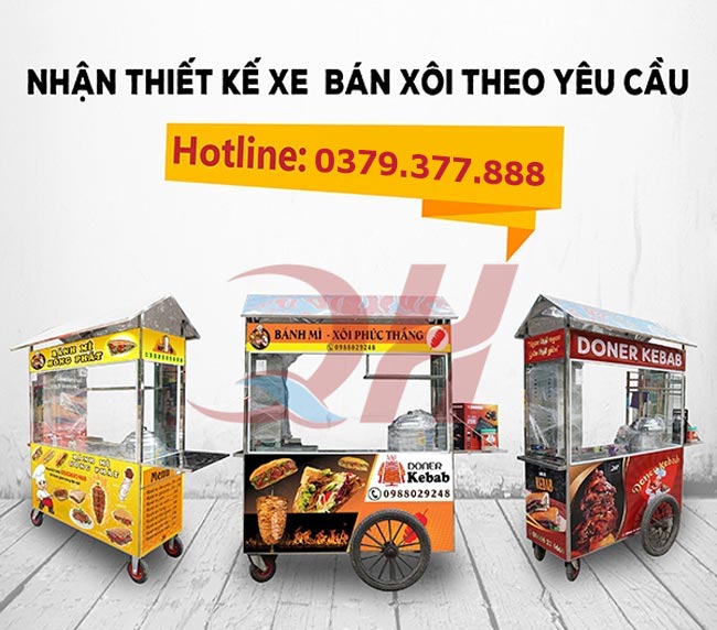 Quang Huy nhận thiết kế đa dạng xe bán bánh mì xôi