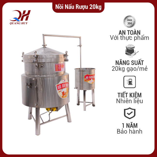 Nồi nấu rượu bằng điện 20kg
