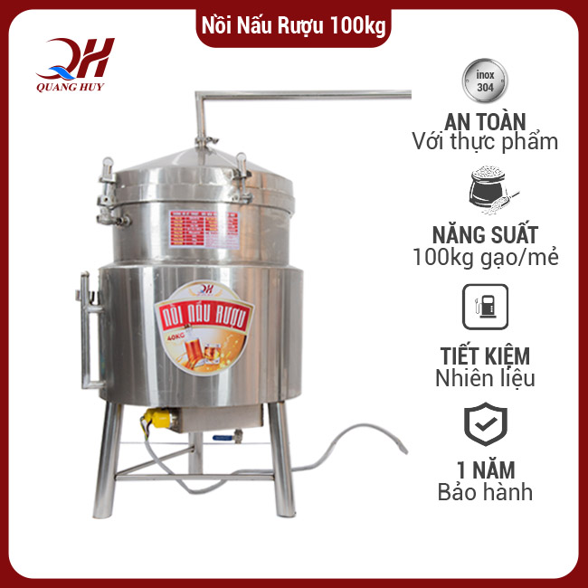 Nồi nấu rượu 100 kg bằng điện (QHNNR-100)