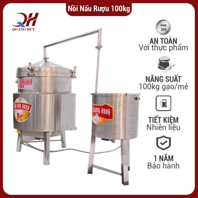 Nồi nấu rượu 100 kg bằng điện (QHNNR-100)