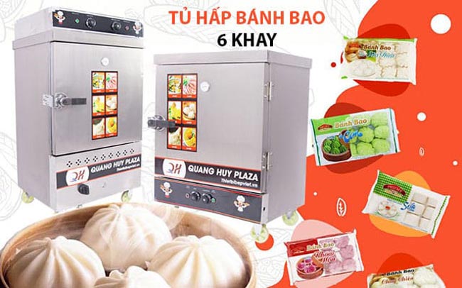 Tủ hấp bánh bao 6 khay Quang Huy 