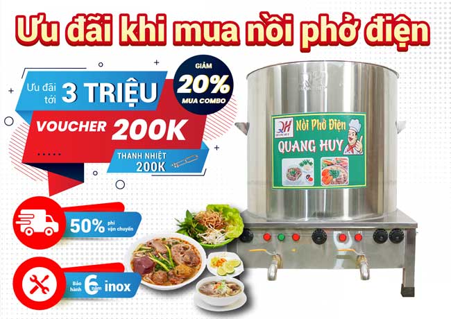 Ưu đãi mua nồi điện nấu phở Quang Huy