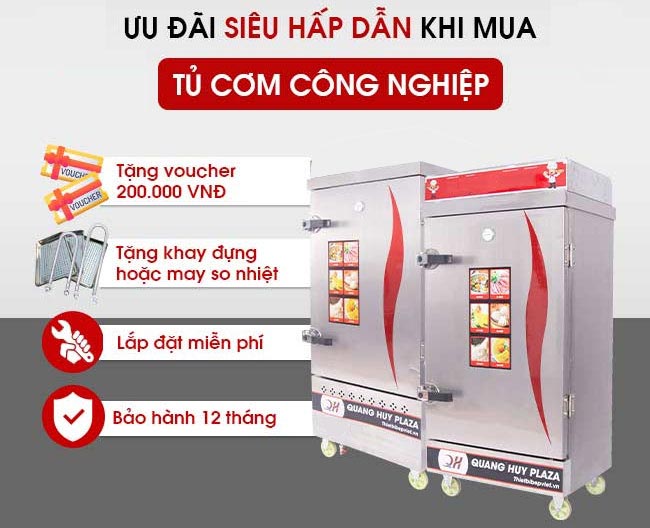 Ưu đãi khi mua tủ cơm công nghiệp Quang Huy