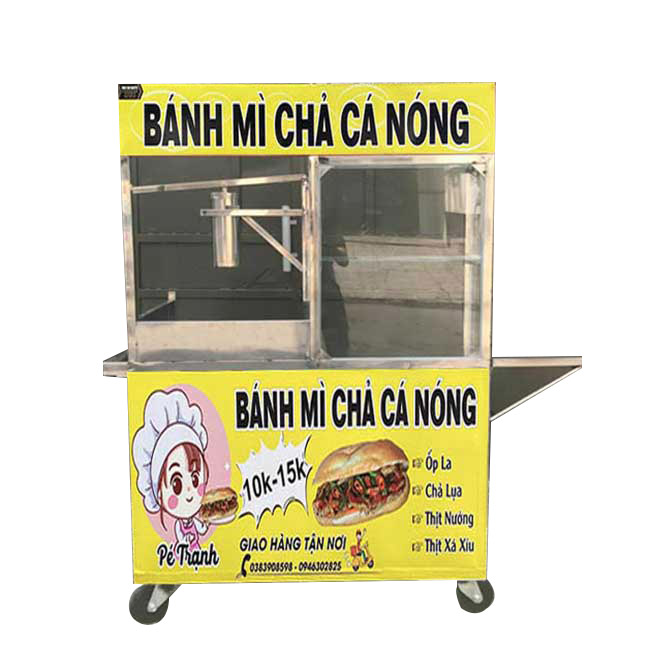 Xe bánh mì chả cá 1m Quang Huy