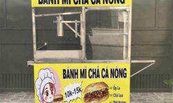 Xe đẩy bán bánh mì chả cá 1m Quang Huy GHXBM-CC1.0