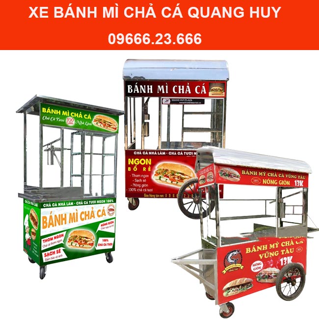Quang Huy cung cấp đa dạng dòng xe bán bánh mì chả cá 