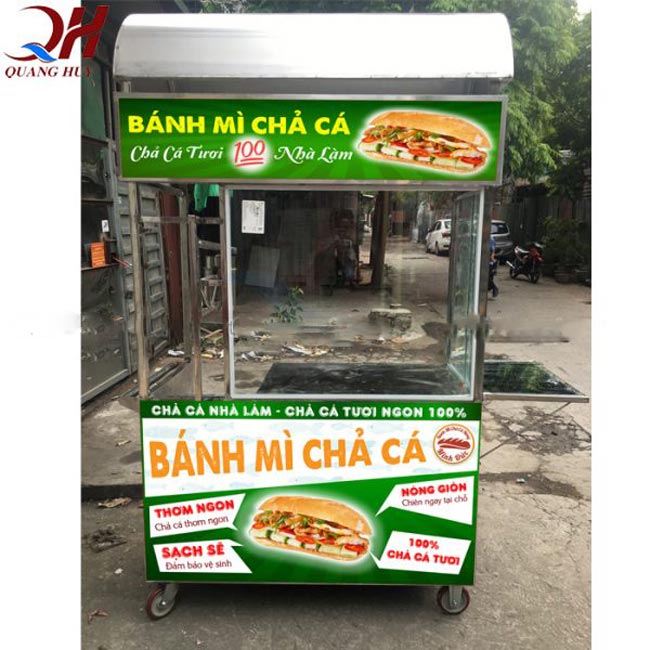 Xe bánh mì chả cá 1m5 Quang Huy 