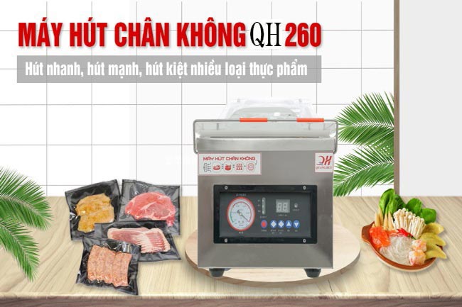 Máy hút chân không Quang Huy giúp bạn đóng gói thực phẩm chân không nhanh chóng 