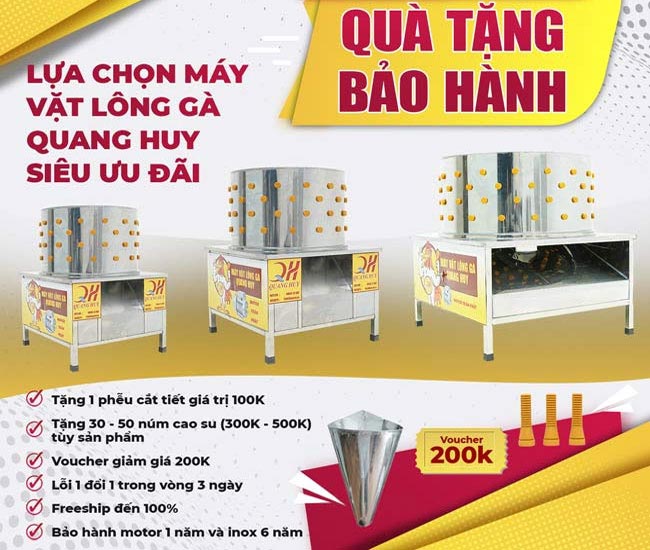 Ưu đãi khi mua máy gà của Quang Huy 