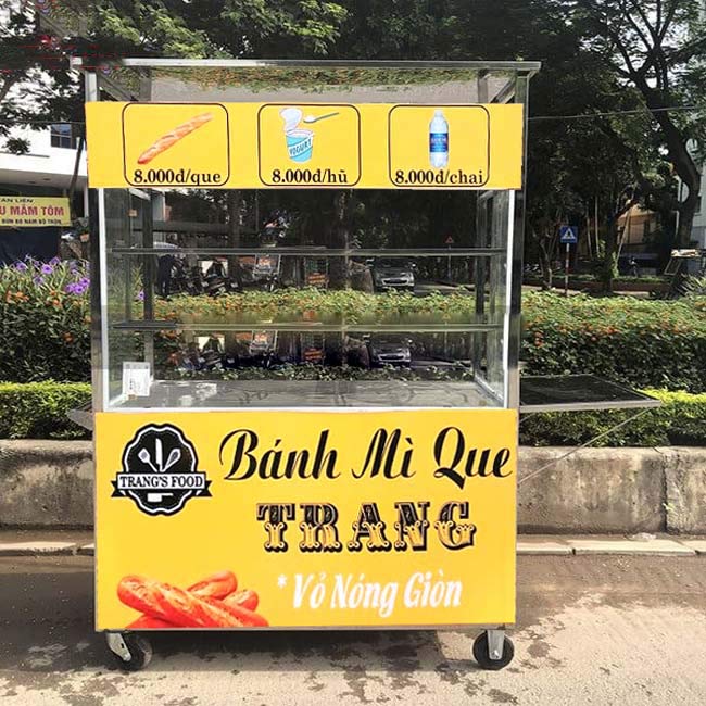 Mẫu xe bán bánh mì que 1m5 Quang Huy