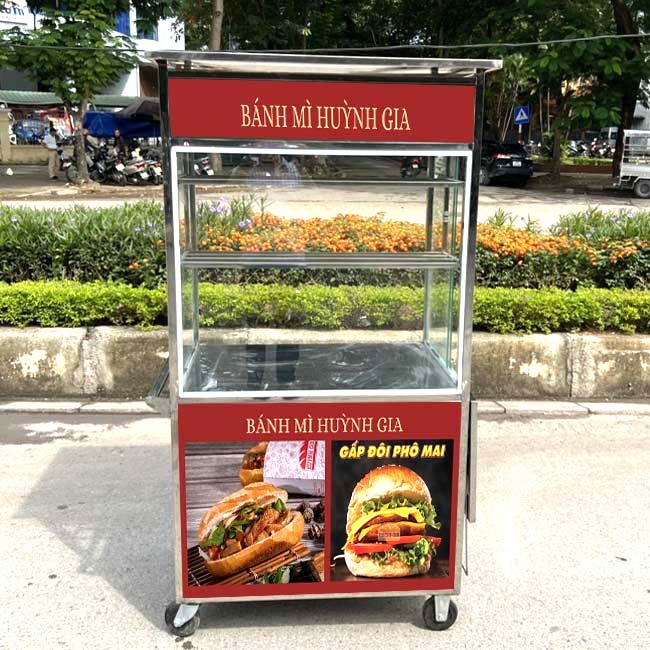 Tủ bán bánh mì hamburger Quang Huy